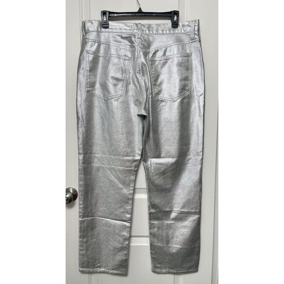 Madewell The '90s Straight Leg Jeans in Silver Foil Size 32 - Picture 8 of 15
